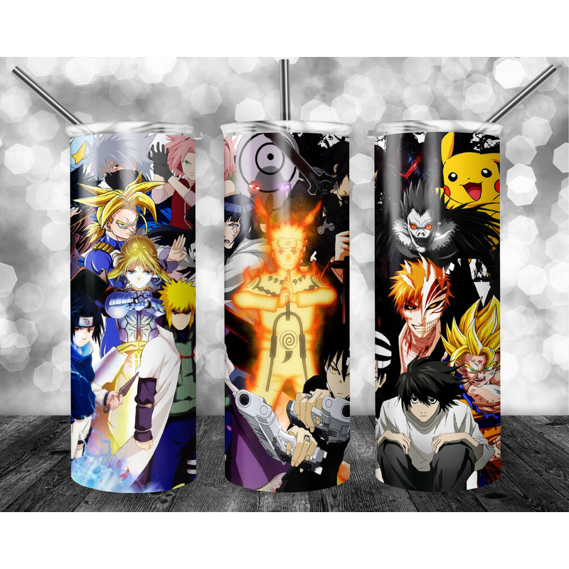Anime 20oz Sublimation Tumbler Designs, Anime Straight Skinny Tumbler Wrap PNG, Sublimation Design PNG, Digital Download, PNG.jpg