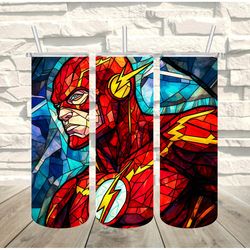 flach stained glass tumbler,flach stained glass skinny tumbler,superhero dynasty inherited powers tumbler