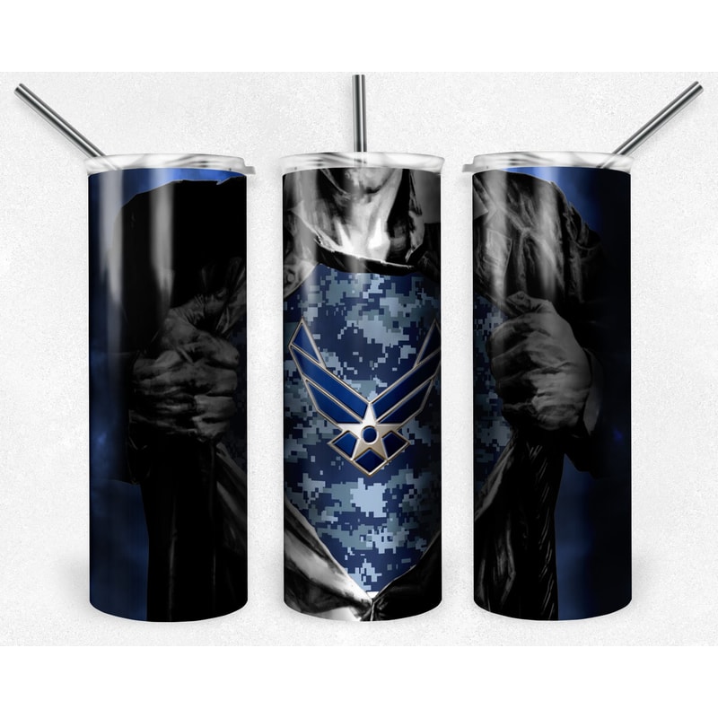Air Force 20oz Sublimation Tumbler Designs, Us Soldier Straight Skinny Tumbler Wrap PNG, Sublimation Design PNG, Digital Download, PNG.jpg