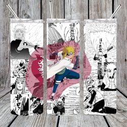 anime demon slayer tumbler, anime manga panel wrap skinny tumbler, anime manga sublimation skinny tumbler