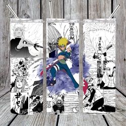 anime demon slayer tumbler, anime manga panel wrap skinny tumbler, anime manga sublimation wrap skinny tumbler