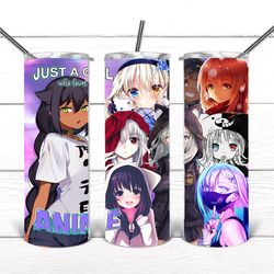 anime demon slayer tumbler,just a girl who loves anime demon slayer skinny tumbler,anime sublimation wrap skinny tumbler