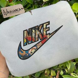 nike x luffy embroidered sweatshirt, custom anime embroidered hoodie, inspired anime embroidered crewneck, anime gift