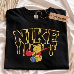 bear embroidered sweatshirt, winnie the pooh brand embroidered crewneck, custom brand embroidered sweatshirt