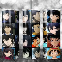 anime straight hair tumbler, anime straight hair skinny tumbler
