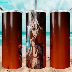 long straight anime hair tumbler, long straight anime hair skinny tumbler