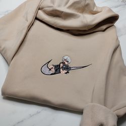 nike x kaneki kun embroidered sweatshirt, anime custom embroidered sweatshirt, custom brand anime embroidered crewneck