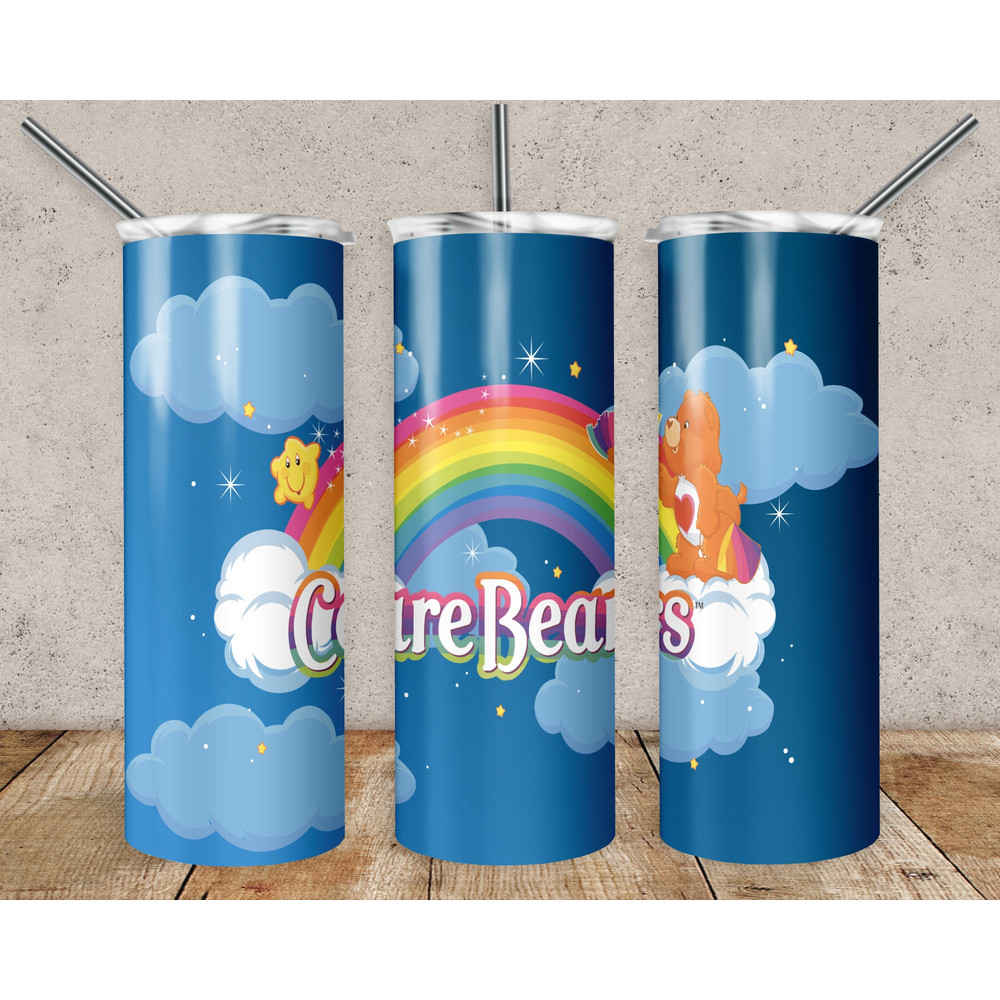 Cartoon Bear 20oz Sublimation Tumbler Designs, Cartoon Straight Skinny Tumbler Wrap PNG, Sublimation Design PNG, Digital Download, PNG.jpg