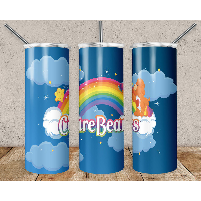 Cartoon Bear 20oz Sublimation Tumbler Designs, Cartoon Straight Skinny Tumbler Wrap PNG, Sublimation Design PNG, Digital Download, PNG.jpg