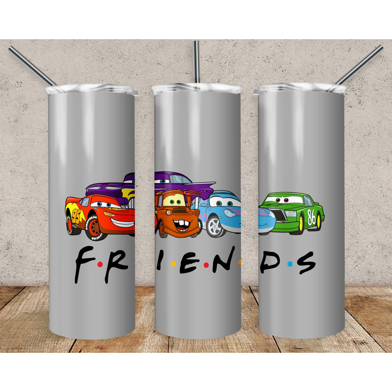 Cartoon Cars 20oz Sublimation Tumbler Designs, Cars Straight Skinny Tumbler Wrap PNG, Sublimation Design PNG, Digital Download, PNG.jpg