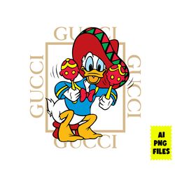 donald gucci png, gucci logo png, donald duck png, disney png, fashion brand png, ai digital file