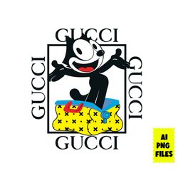 felix cat gucci png, gucci logo png, felix cat png, cat png, cartoon png, gucci brand logo png, ai digital file