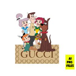 scooby doo and friends gucci png, gucci logo png, scooby doo png, gucci brand logo png, cartoon png, ai digital file