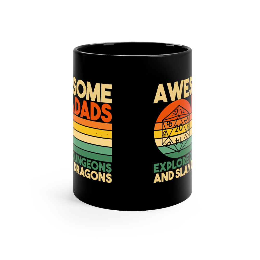 Awesome Dads Explore Dungeons Mug, Dungeons and Dragons Dad Mug, Gift for Dad DND Ceramic Mug, Father's Day DND Gift Mug - 4.jpg