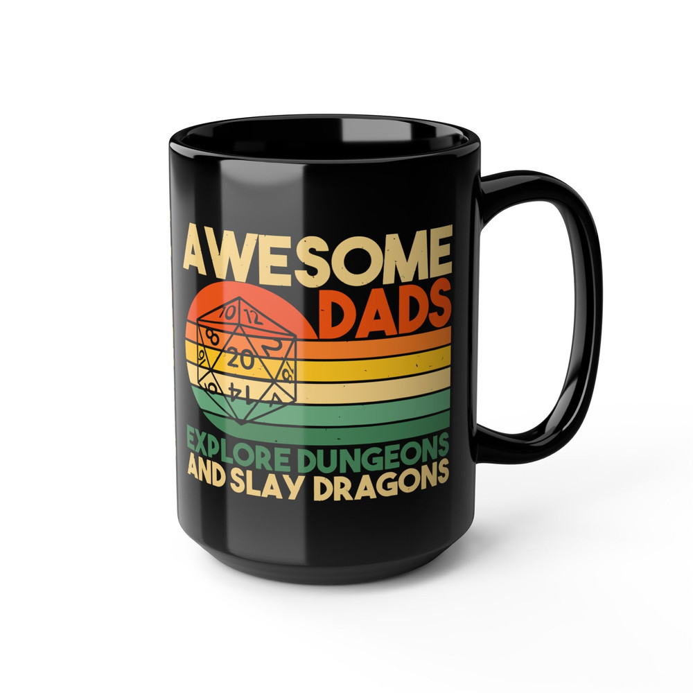 Awesome Dads Explore Dungeons Mug, Dungeons and Dragons Dad Mug, Gift for Dad DND Ceramic Mug, Father's Day DND Gift Mug - 5.jpg