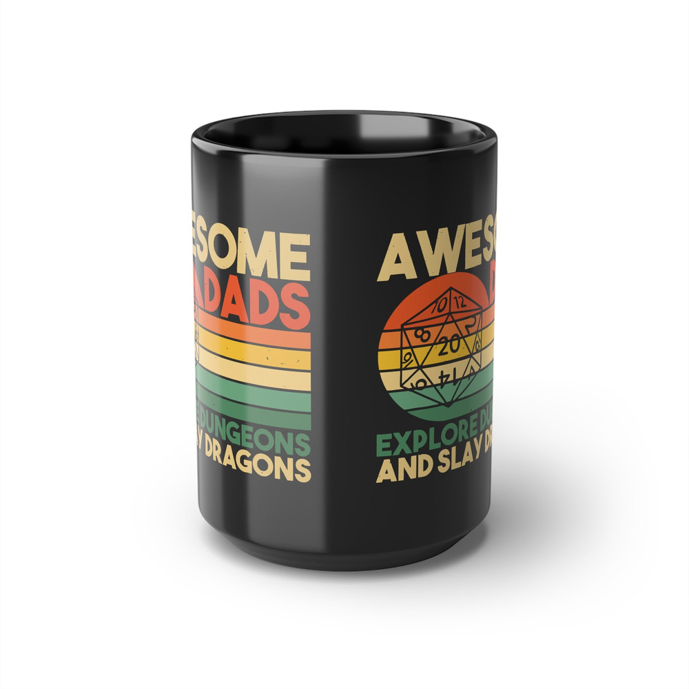 Awesome Dads Explore Dungeons Mug, Dungeons and Dragons Dad Mug, Gift for Dad DND Ceramic Mug, Father's Day DND Gift Mug - 6.jpg