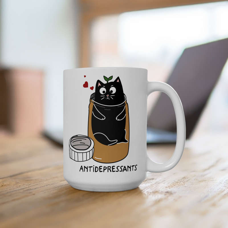 Cat Antidepressants Mug, Cat Lover Mug, Cat Owner Gift Mug, Cat Lover Gift Mug, Cat Antidepressants Coffee and Tea Mug - 2.jpg