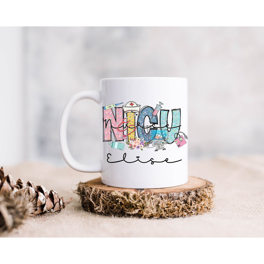 Custom NICU Nurse Mug, Neonatal Intensive Care Unit Nurse Mug, Leopard NICU Nurse Mug, NICU Nurse Gift Ceramic Mug, Pediatric Nurse Gift Mug - 1.jpg