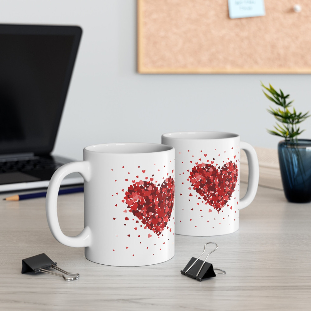 Heart Design Mug, Valentine's Day Gift Mug, Hearts Coffee Mug, Cute Hearts Ceramic Mug, Valentine Day Gift Mug, Coffee Lover Gift Mug - 2.jpg