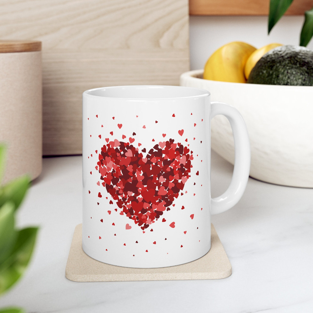 Heart Design Mug, Valentine's Day Gift Mug, Hearts Coffee Mug, Cute Hearts Ceramic Mug, Valentine Day Gift Mug, Coffee Lover Gift Mug - 4.jpg