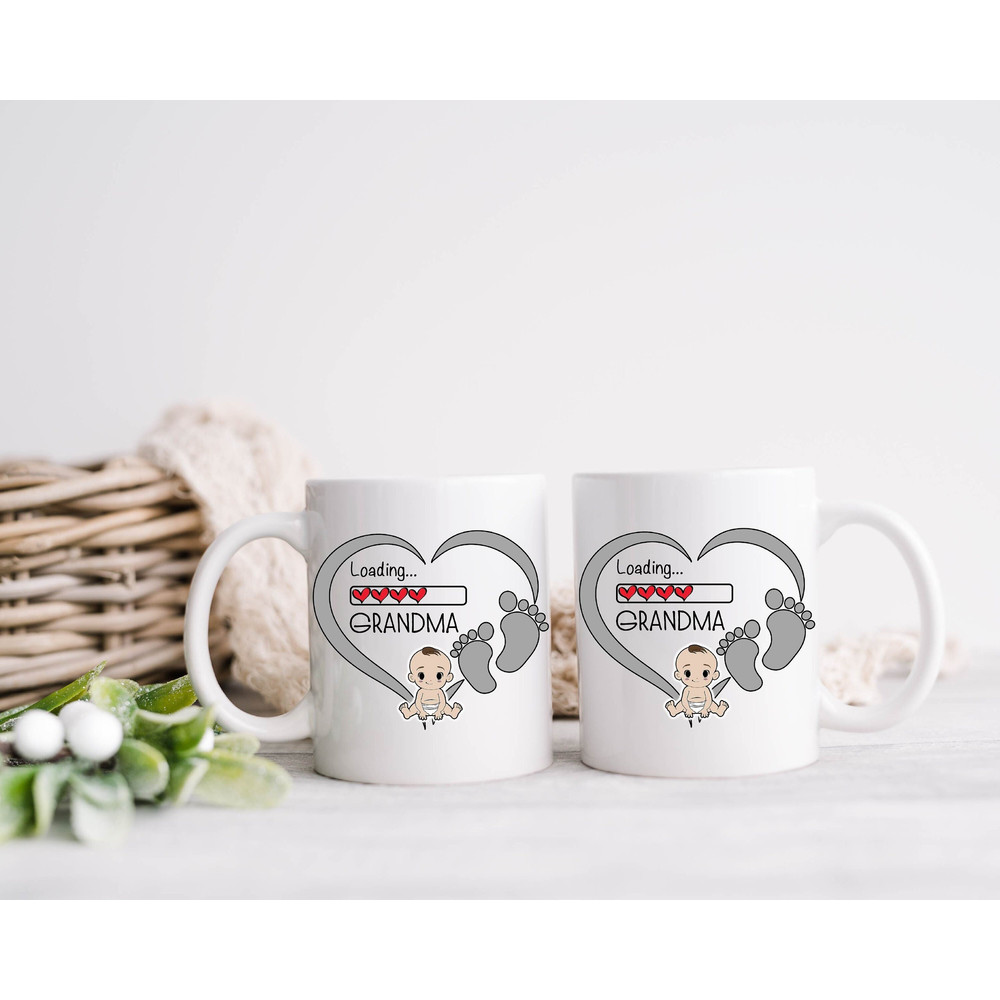 Loading Grandma Mug, Loading Grandma Hearts Mug, New Grandma Gift Mug, Parent to be Mug, Baby on the Way Mug, Pregnancy Announcement Mug - 1.jpg