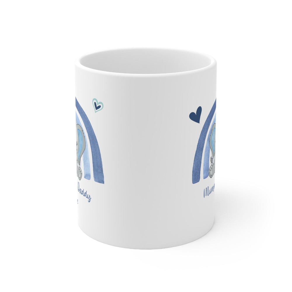 Mummy & Daddy To Be Elephants Mug, Boy Mummy and Daddy Mug, Expectant Parents Gift Mug, Baby Shower Mug, Pregnancy Reveal  Ceramic Mug - 5.jpg