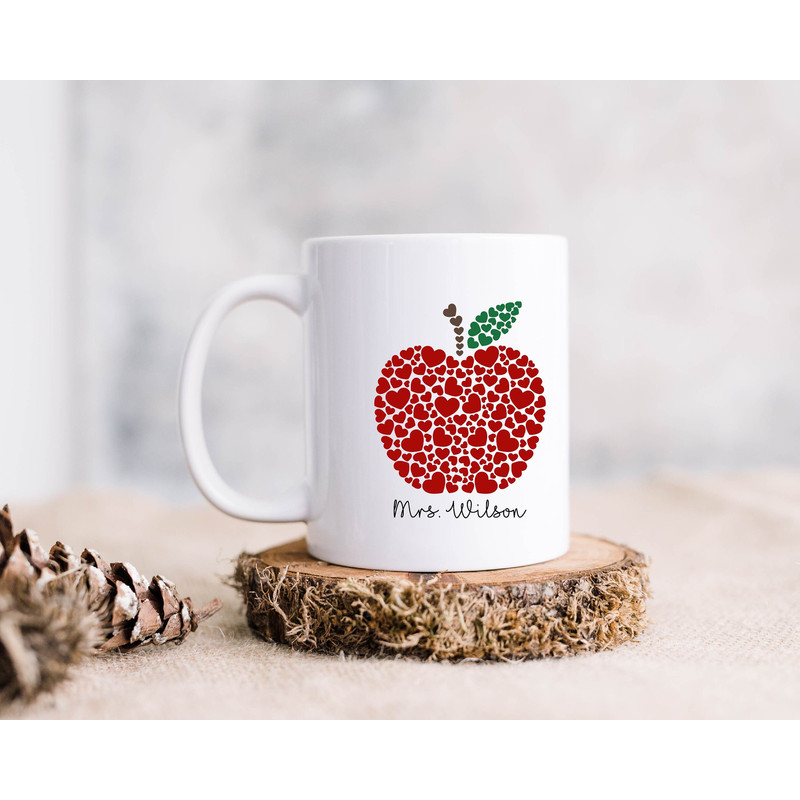 Personalized Apple Mug, Teacher Mug, Back to School Mug, Custom Teaching Mug, Kindergarten Teacher Mug, Custom Teacher Mug, Teacher Gift Mug - 1.jpg