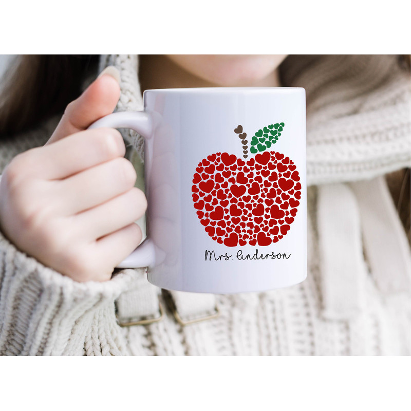Personalized Apple Mug, Teacher Mug, Back to School Mug, Custom Teaching Mug, Kindergarten Teacher Mug, Custom Teacher Mug, Teacher Gift Mug - 3.jpg