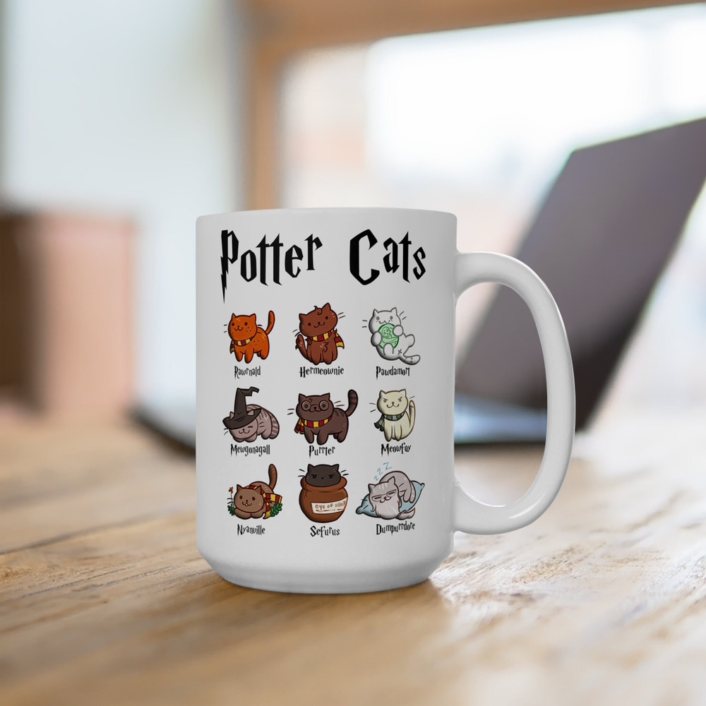 Potter Cats Mug, Harry Pawter Kitten Mug, Funny Gift for Cat Lover Mug, Catty Potter Gift White Ceramic Mug, Famous Movie Mug, Wizard Mug - 6.jpg