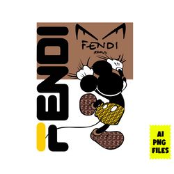 mickey fendi png, fendi brand logo png, mickey mouse png, fashion brand png, disney png, ai digital file
