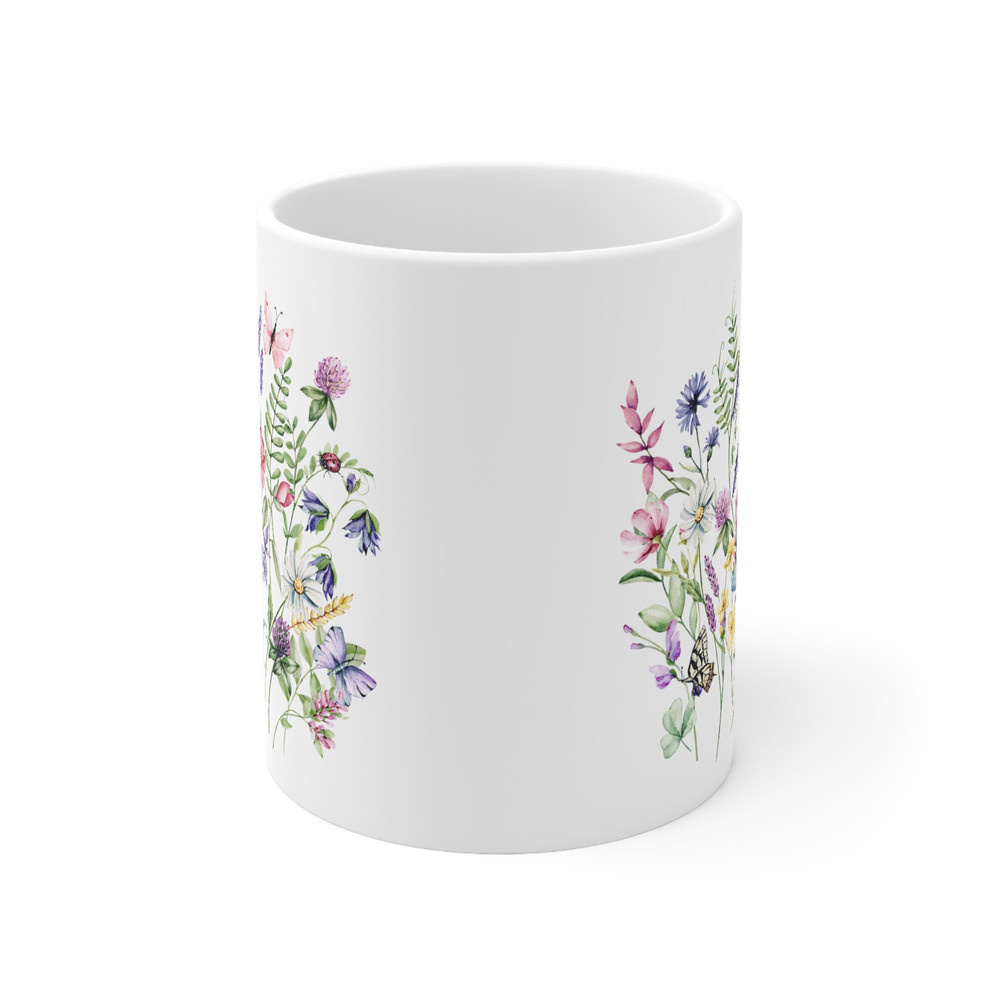 Wildflowers Mug, Flowers Ceramic Mug, Flower Garden Lover Gift Mug, Cute Mug, Wildflowers Coffee and Tea Mug - 5.jpg