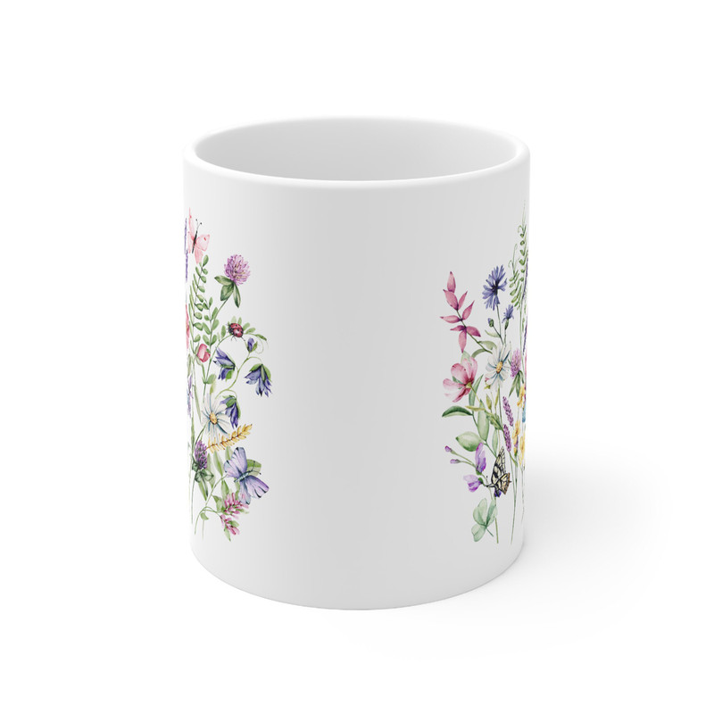 Wildflowers Mug, Flowers Ceramic Mug, Flower Garden Lover Gift Mug, Cute Mug, Wildflowers Coffee and Tea Mug - 5.jpg