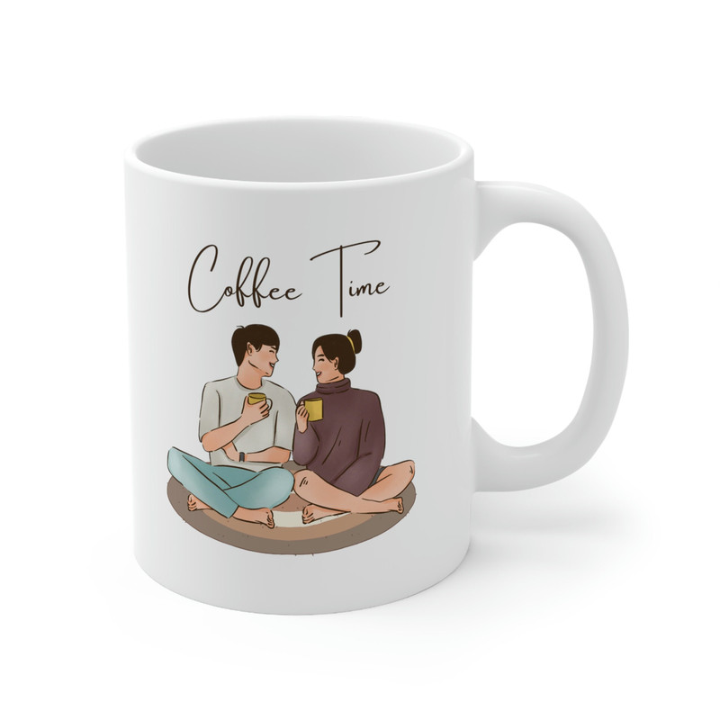 Coffee Time Ceramic Mug 11oz, Mug Gift for Couple, Gift Mug for Valentine's Day, Ceramic Mug 11oz - 4.jpg