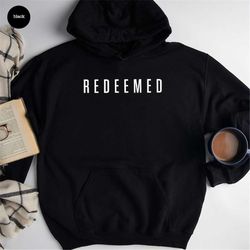 blessed long sleeve shirts religious, bible verse hoodie, unisex christian clothes, christian reedemed hoodie, crewneck