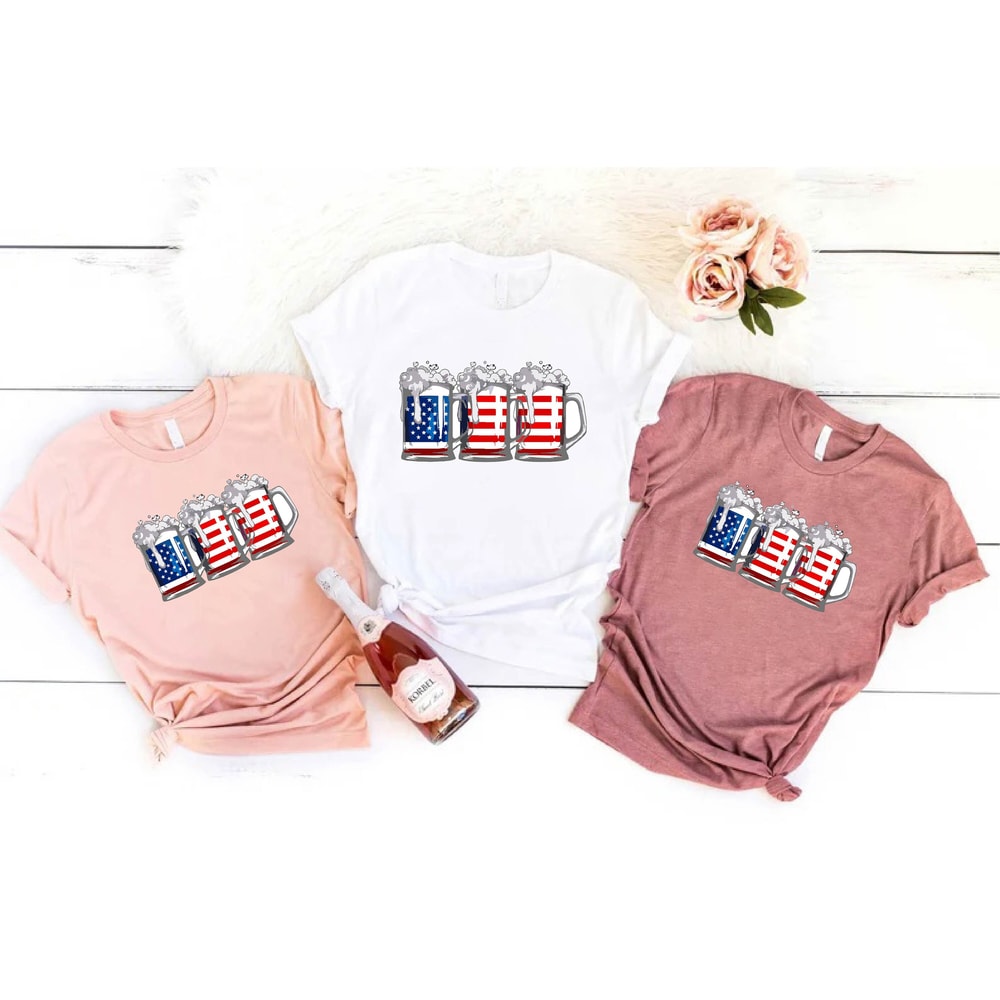 4th of July Beer Shirt, USA Flag Shirt for Women and Men, Patriotic Shirt, 4th of July Drinking Shirt, Party In The USA, Independence Day - 1.jpg