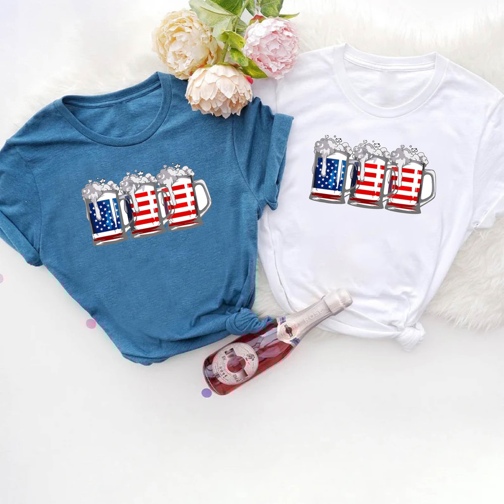 4th of July Beer Shirt, USA Flag Shirt for Women and Men, Patriotic Shirt, 4th of July Drinking Shirt, Party In The USA, Independence Day - 3.jpg