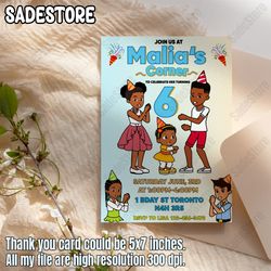 editable birthday invitation digital printable, gracie's corner invitation, printable gracie, card template for girl