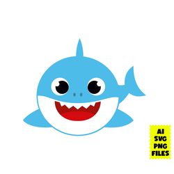 baby shark blue svg, baby shark svg, shark funny svg, shark svg, baby boy svg, cartoon svg, ai digital file