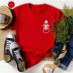pocket christmas winter shirts, cute christmas holiday shirts for kids, unisex pocket christmas shirts, new year christm