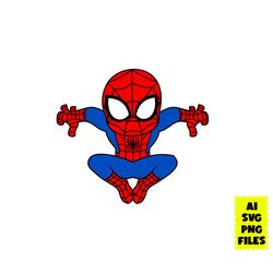 baby spiderman svg, spiderman svg, superhero png, cartoon svg, ai digital file