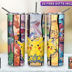 anime manga cartoon tumbler, anime manga cartoon skinny tumbler, anime manga wonders tumbler, pokewmon tumbler