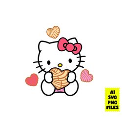 concha hello kitty svg, hello kitty svg, kawaii kitty svg, cat svg, cartoon svg, ai digital file