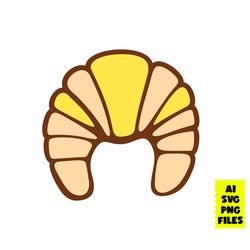 croissant svg, concha hello kitty svg, hello kitty svg, kawaii kitty svg, cat svg, cartoon svg, ai png digital file