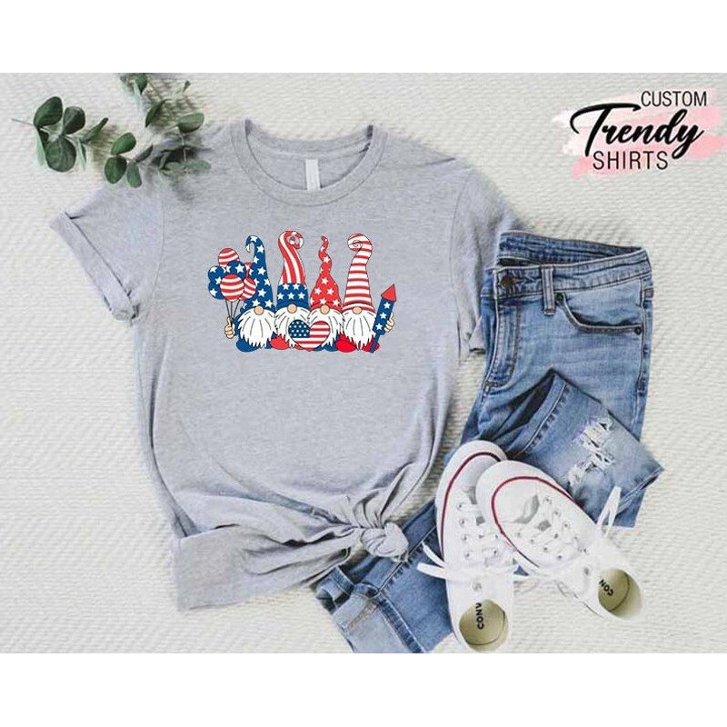 4th of July Gnome Shirt, American Gnome Shirt, 4th of July Gift, Patriotic Shirt, Memorial Day Gift Shirt, Fourth of July Gifts for Women - 1.jpg