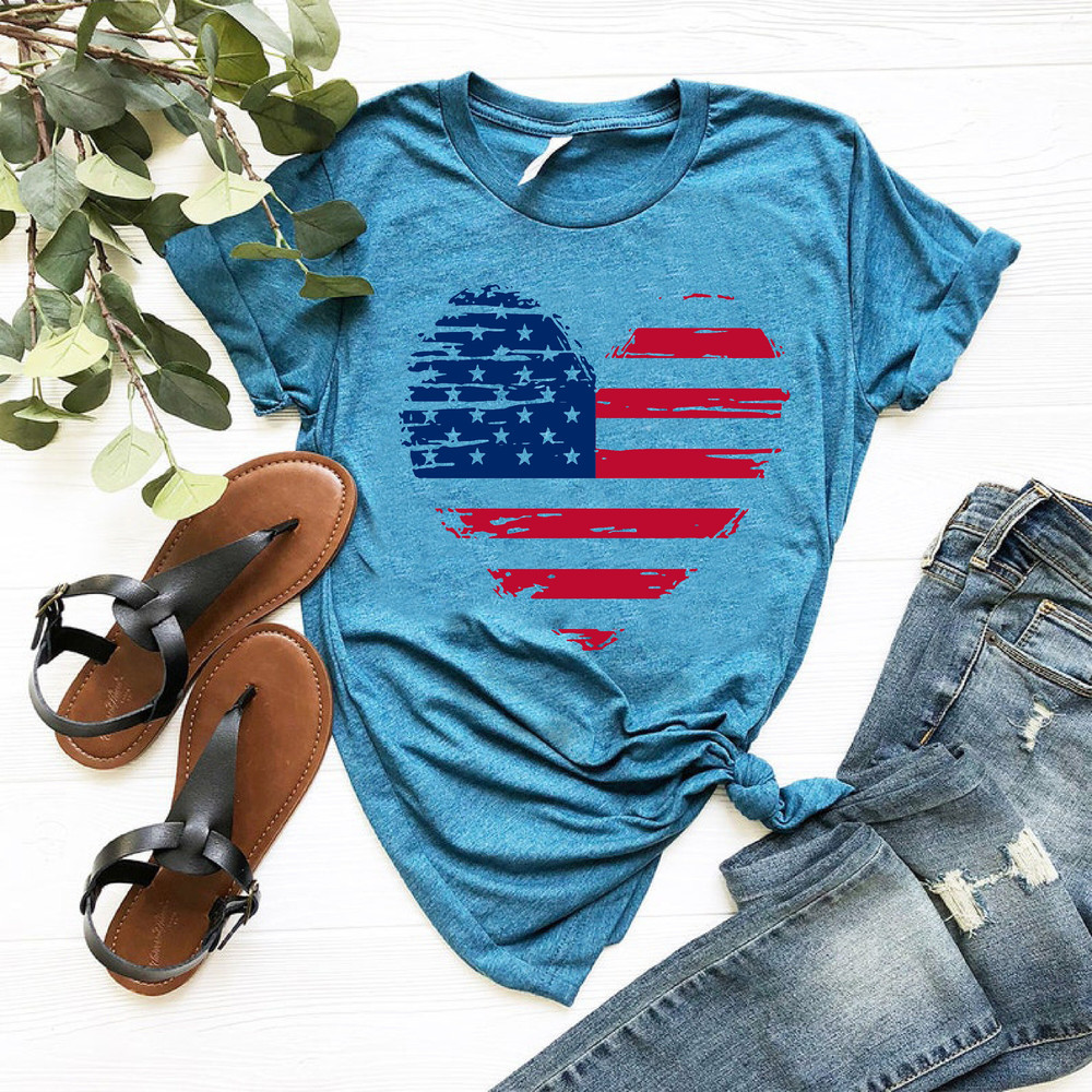 4Th Of July Shirt, USA Heart Flag Shirt, Patriotic Shirt, Independence Day Tee, American Flag Heart Shirt, USA Flag, Patriot, Red White Blue - 9.jpg