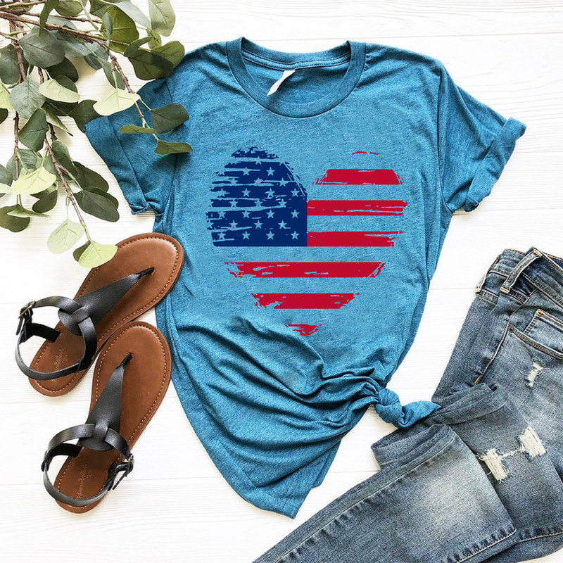 4Th Of July Shirt, USA Heart Flag Shirt, Patriotic Shirt, Independence Day Tee, American Flag Heart Shirt, USA Flag, Patriot, Red White Blue - 9.jpg
