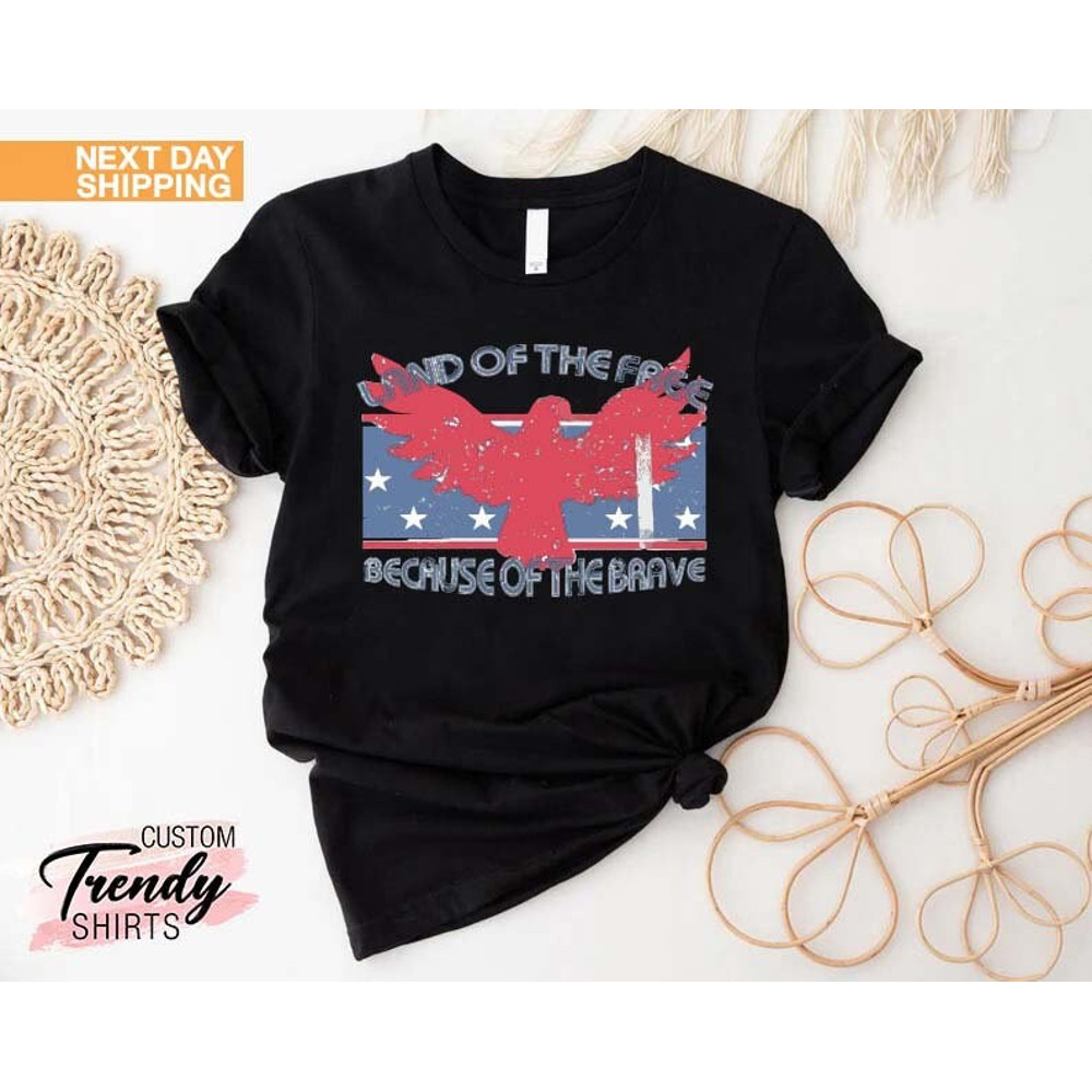 Land of The Free Shirt, USA Flag Shirt, American Eagle Shirt, Fourth of July Gift, Patriotic Shirt, Independence Day, 4th of July Shirt - 5.jpg