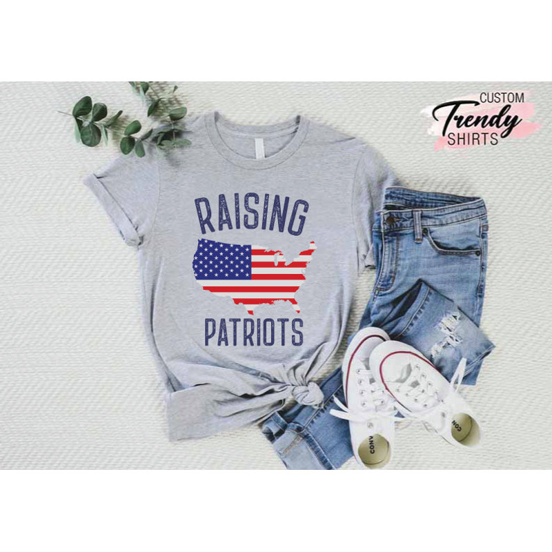 Patriotic Mom Dad Gift, Republican Gifts, Patriot American Mom, Patriotic Mom Shirt, Conservative Shirt, USA Shirt, Raising Patriots T-Shirt - 3.jpg