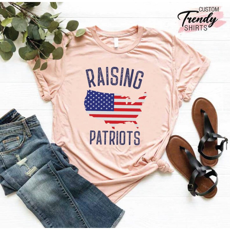 Patriotic Mom Dad Gift, Republican Gifts, Patriot American Mom, Patriotic Mom Shirt, Conservative Shirt, USA Shirt, Raising Patriots T-Shirt - 4.jpg