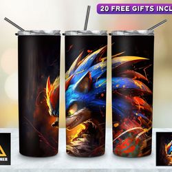 game characters tumbler, game characters skinny tumbler, game in style tumbler, sonic the hedgehog tumbler